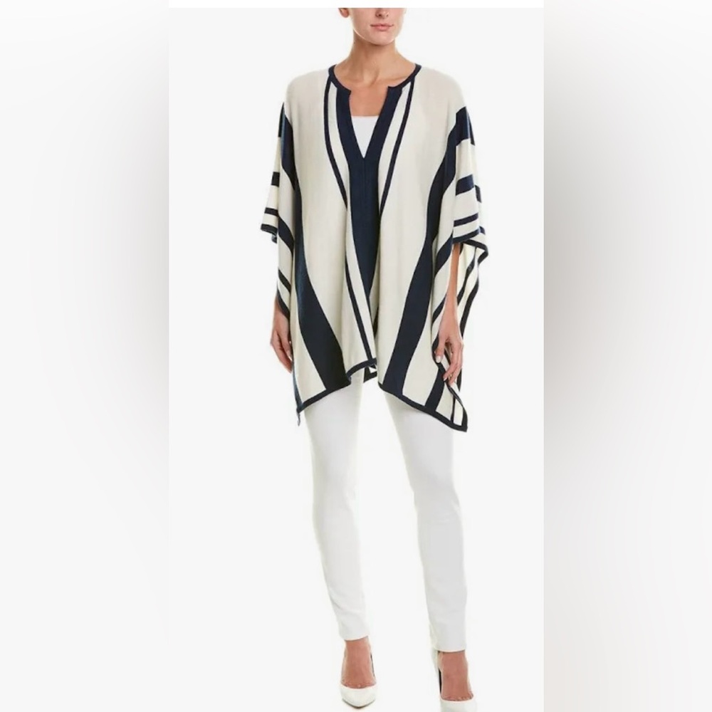 Tommy Bahama Navy and Cream Striped Poncho